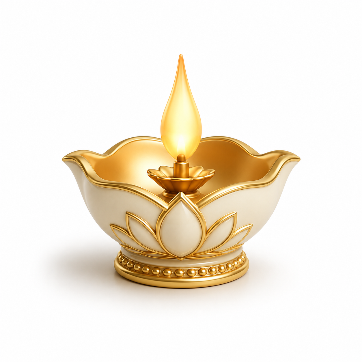 Elegant Diwali diya icon with golden glow