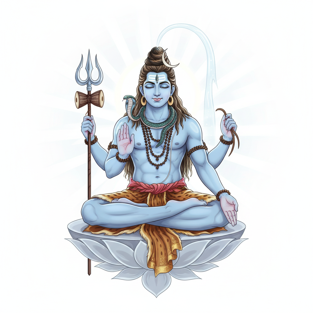 Illustration of Lord Shiva in a meditative pose