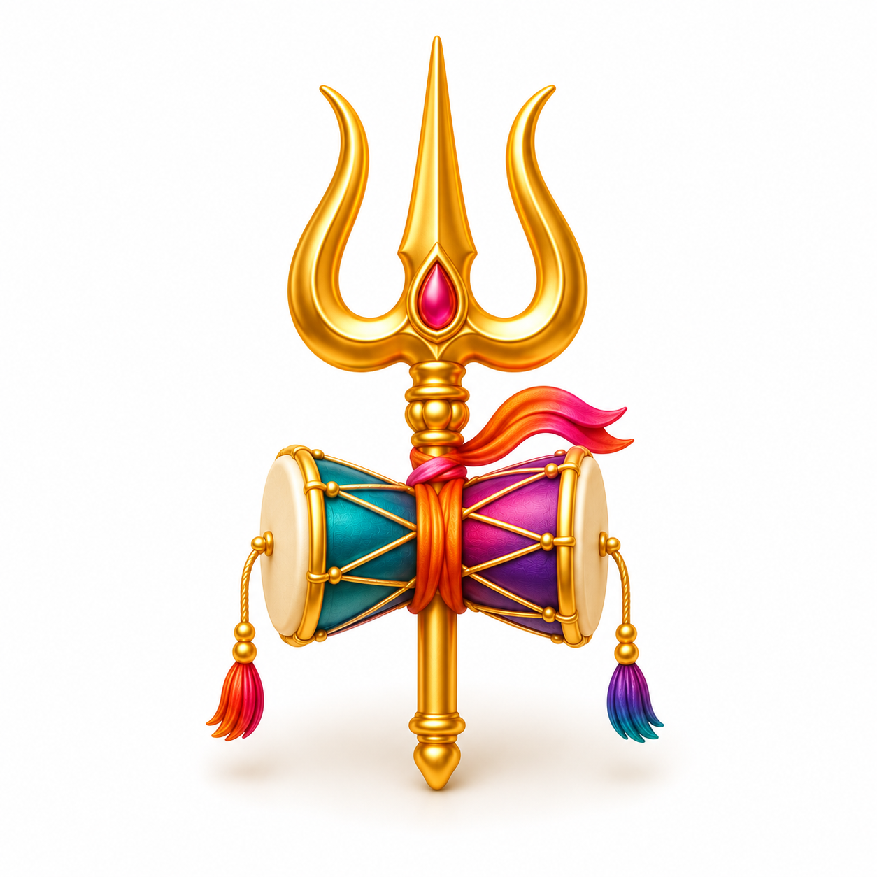 Golden Trishul and Damru icon